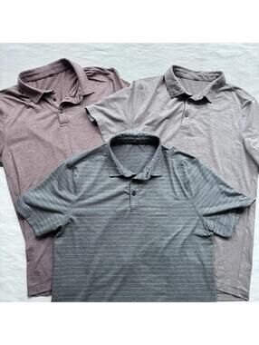 Lot of 3 Lululemon Men’s Polo Shirts Medium Athletic Golf Performance Short Slee